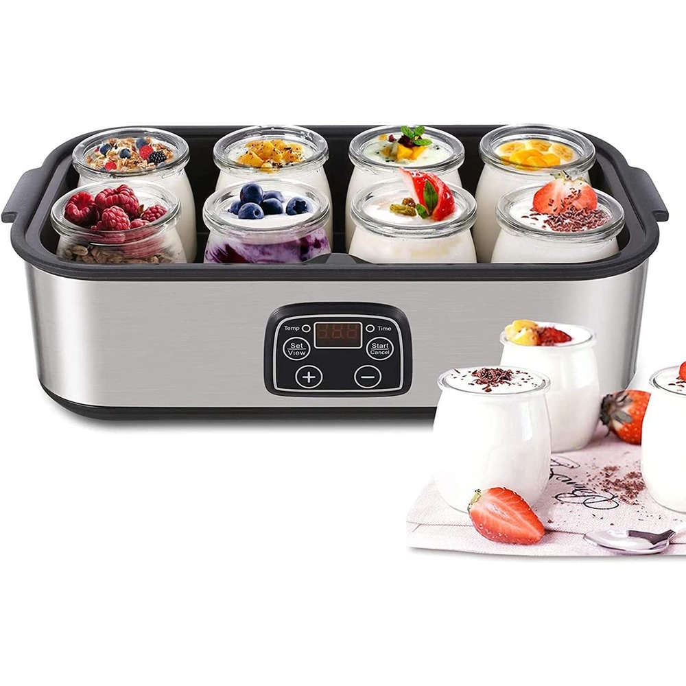 Yogurt Maker, Automatic Digital with LCD Display, 8 Glass Jars 48 Ozs, (EUC)